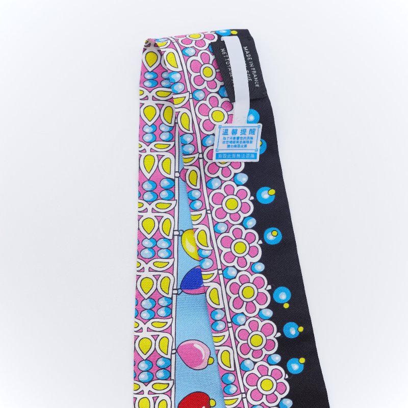 Hermès 愛馬仕 Parures des Maharajas馬哈拉賈的珠寶 天藍色系真絲 Twilly 長絲巾-1