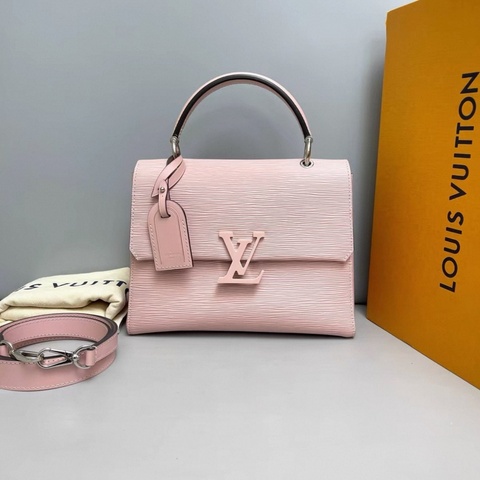 LV路易威登Grenelle系列粉色水波紋手提單肩斜挎包