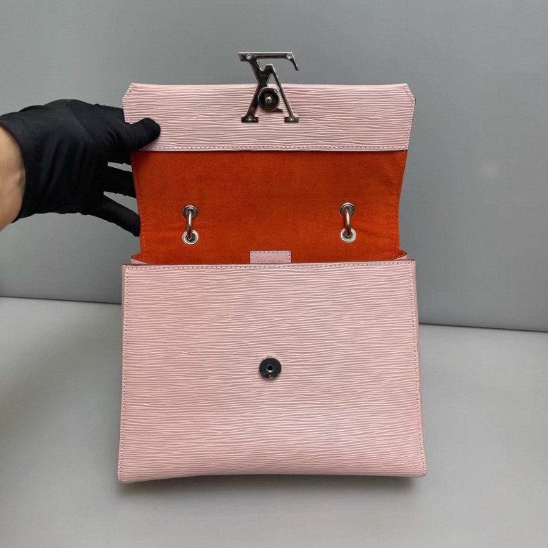 LV路易威登Grenelle系列粉色水波紋手提單肩斜挎包-6