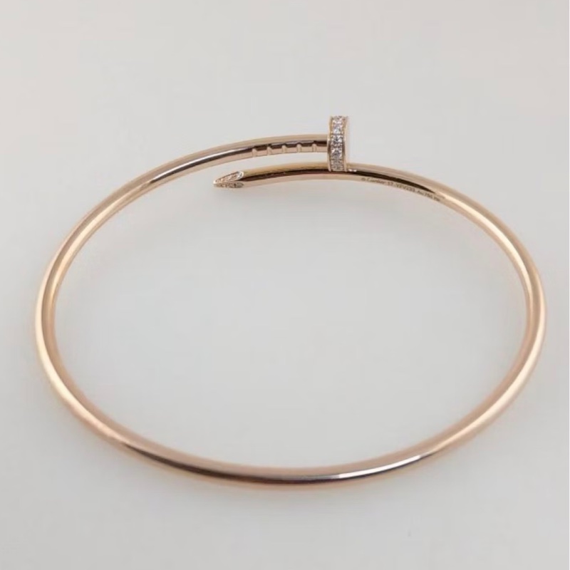 ❣️ 極新全配🇹🇼2025/7台灣購入 Cartier 玫瑰金釘子細款手環17號 JUSTE UN CLOU手環,小型款,鑽石-4