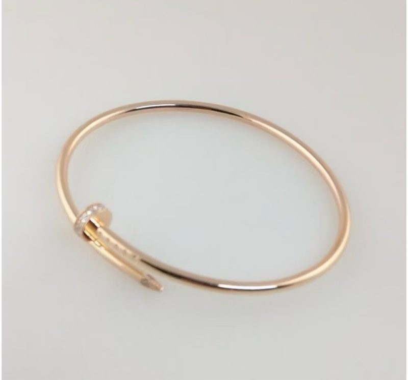 ❣️ 極新全配🇹🇼2025/7台灣購入 Cartier 玫瑰金釘子細款手環17號 JUSTE UN CLOU手環，小型款，鑽石-4