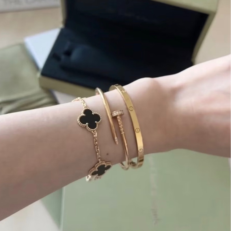 ❣️ 極新全配🇹🇼2025/7台灣購入 Cartier 玫瑰金釘子細款手環17號 JUSTE UN CLOU手環，小型款，鑽石-6