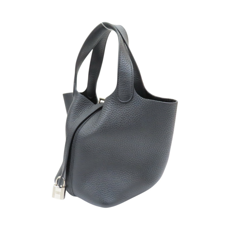 經典黑色 Taurillon牛皮 Picotin Lock 18 手提包 U刻 銀釦【HERMES 愛馬仕】 H056289CC-2