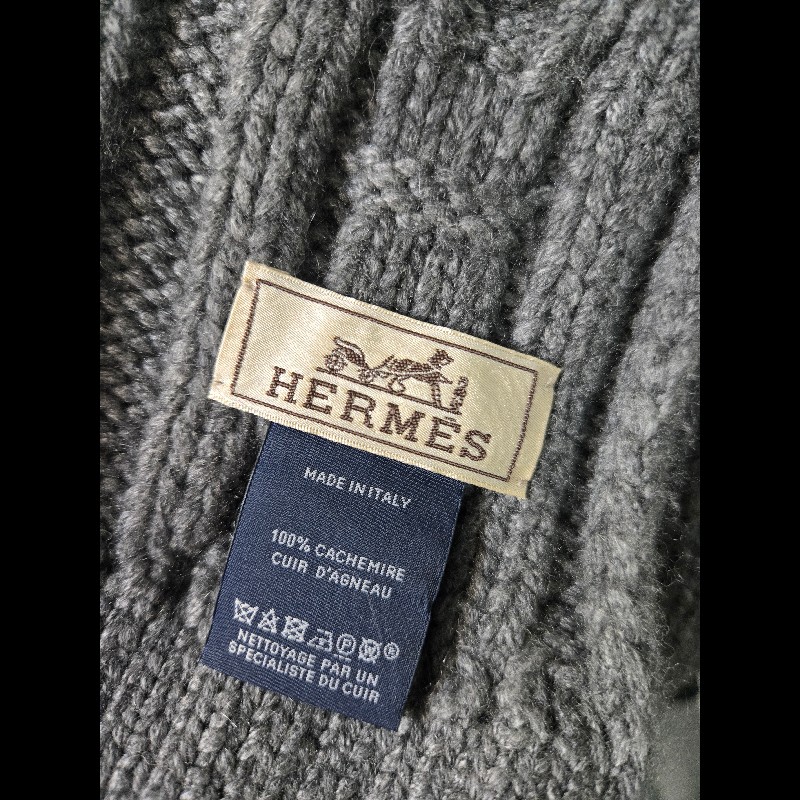 Hermes 愛馬仕 豬鼻 針織 100% 羊絨 圍巾-19
