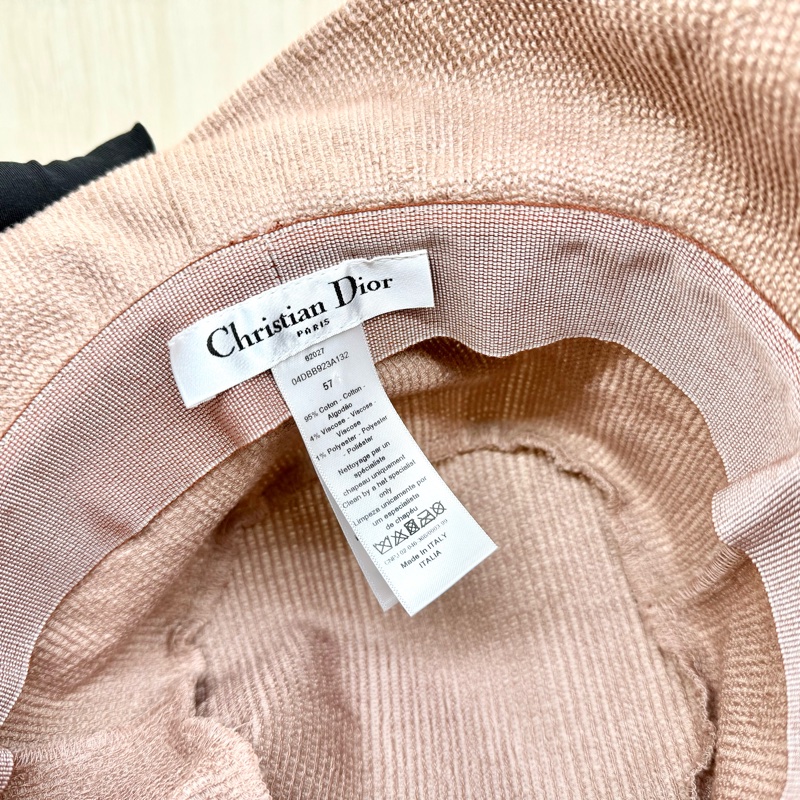 DIOR玫瑰粉刺繡漁夫帽-7