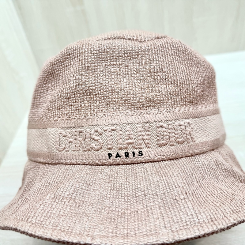 DIOR玫瑰粉刺繡漁夫帽-9