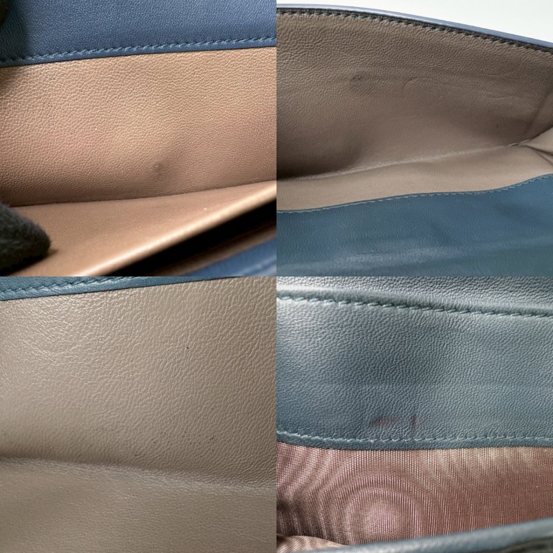 BV 藍色小羊皮編織扣式長夾-9