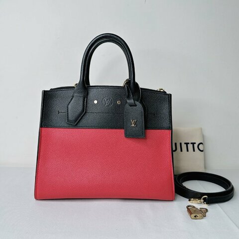 LV City Steamer黑紅手提斜背包