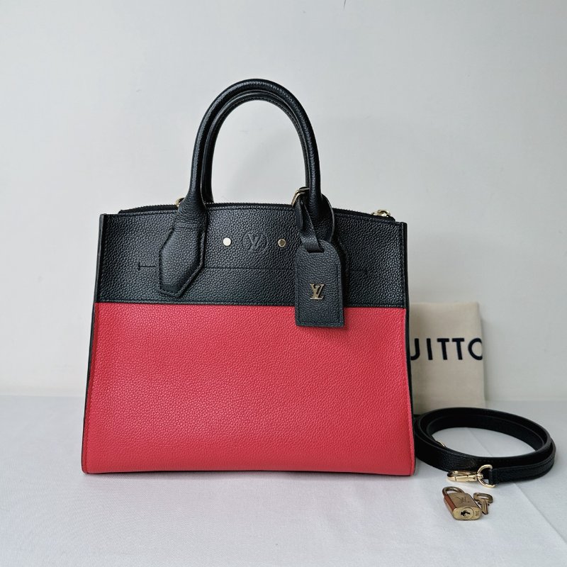 LV City Steamer黑紅手提斜背包-0