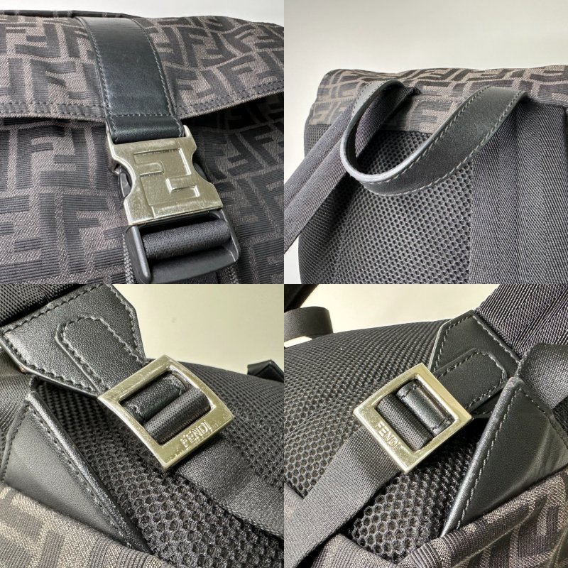 FENDI FF棕色老花後背包-6