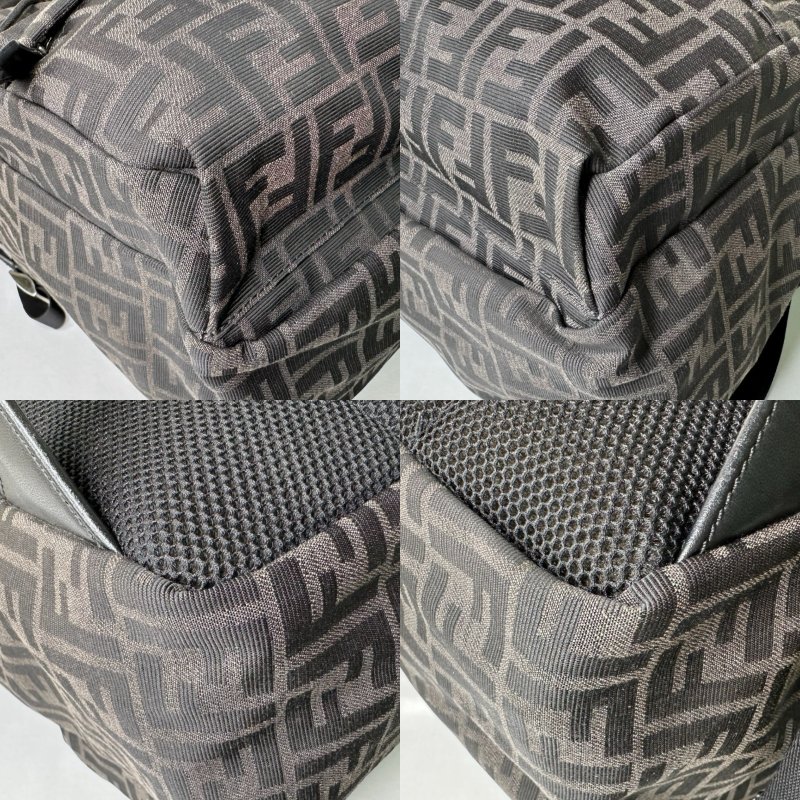 FENDI FF棕色老花後背包-8