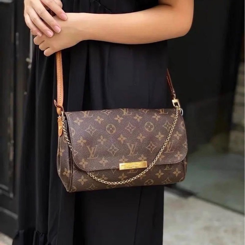 LV Favorite MM老花斜背包-0