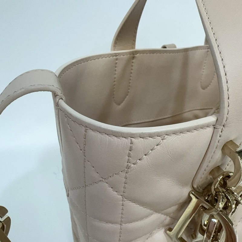 Dior 砂岩粉藤格紋Toujours直式小型托特包-11