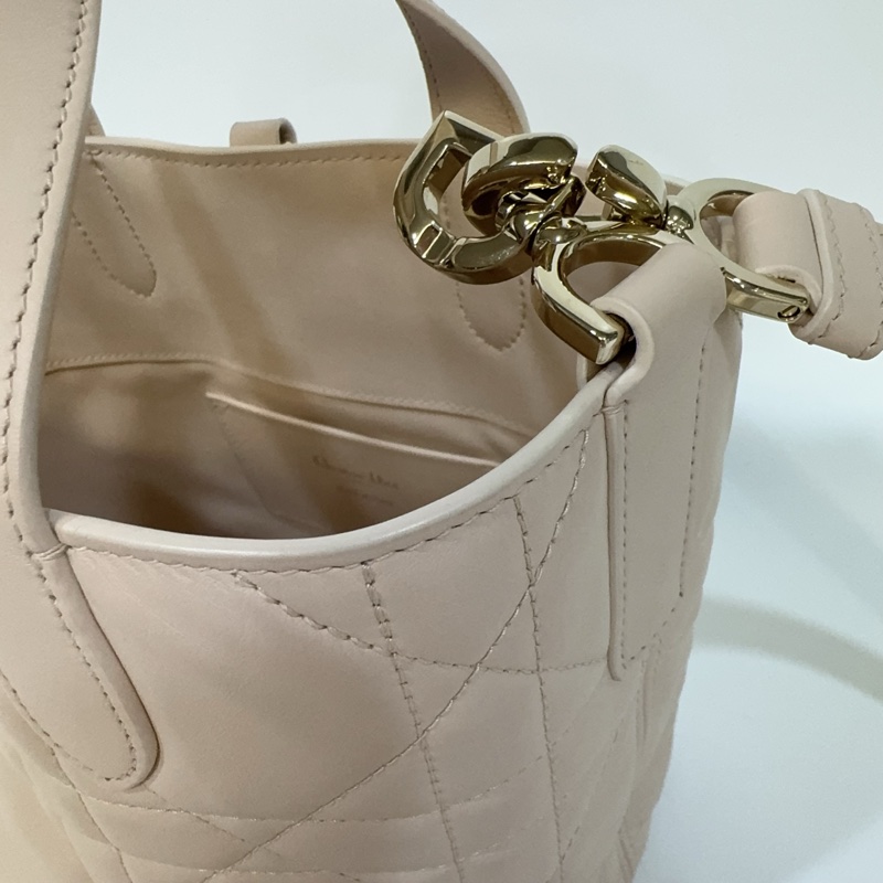 Dior 砂岩粉藤格紋Toujours直式小型托特包-30