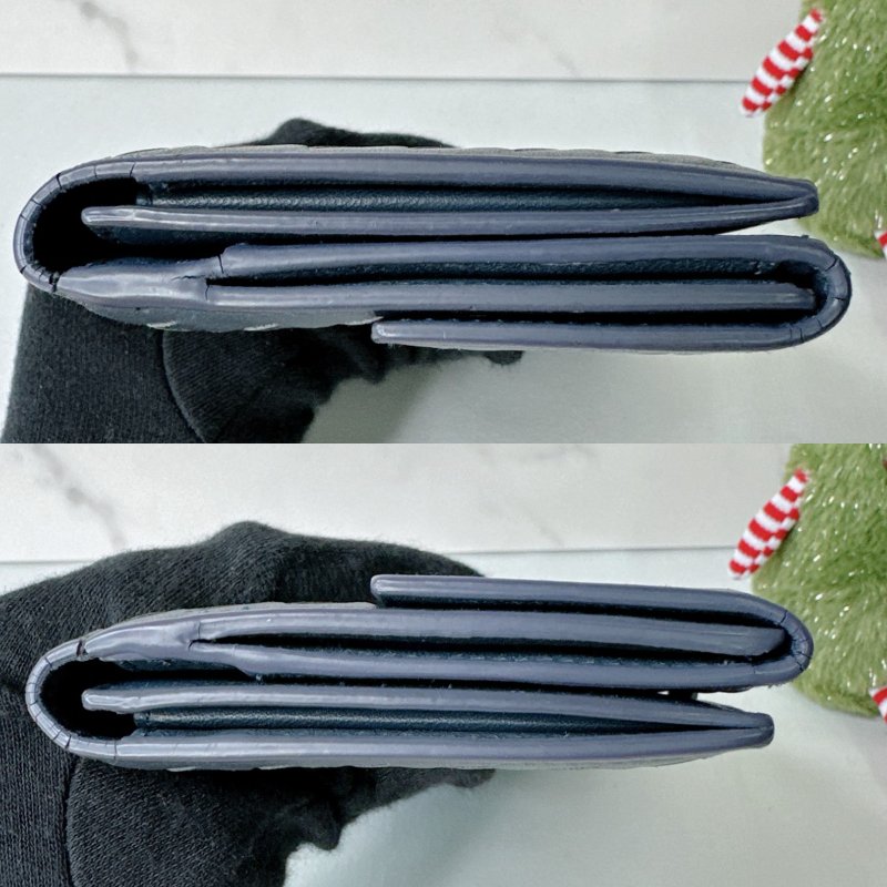 BV 藍色編織扣式長夾-8