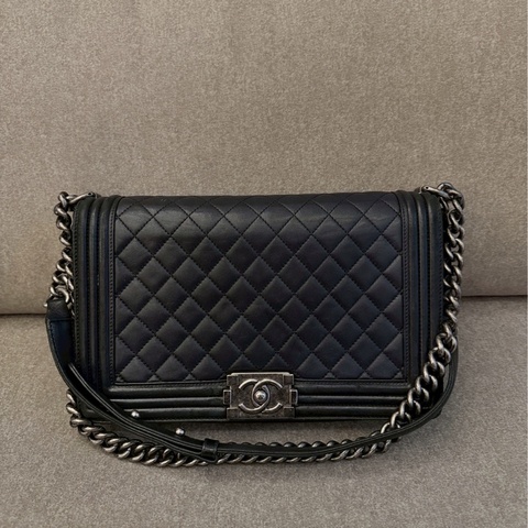 香奈兒boy28黑銀