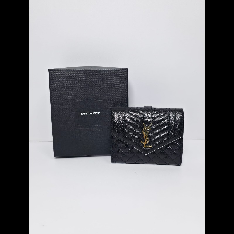 YSL 黑色Matelasse Small Wallet(未使用品)-0