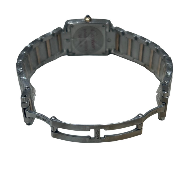 CARTIER TANK FRANÇAISE 女錶 不鏽鋼 × K18YG 黃K金 石英腕錶-6