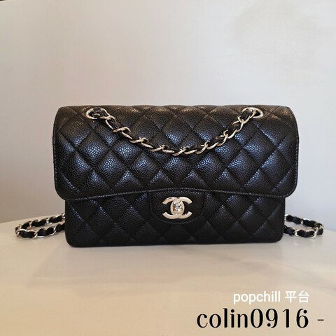 [經典款品況新超甜價出🥰]Chanel黑荔枝菱格銀釦CoCo23肩斜背包