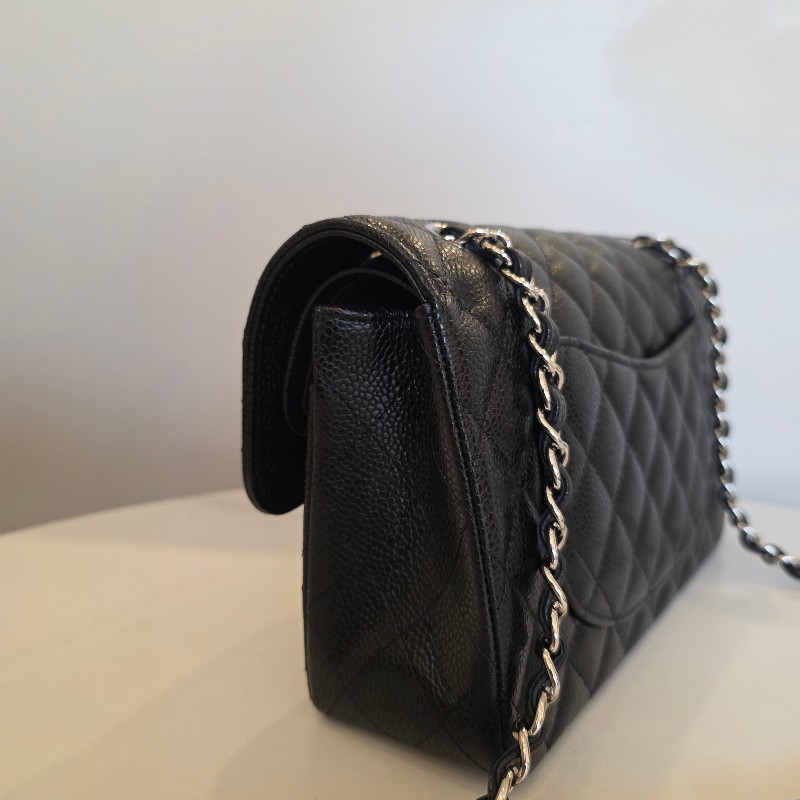 [經典款品況新超甜價出🥰]Chanel黑荔枝菱格銀釦CoCo23肩斜背包-4