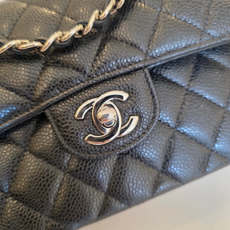 [經典款品況新超甜價出🥰]Chanel黑荔枝菱格銀釦CoCo23肩斜背包-7