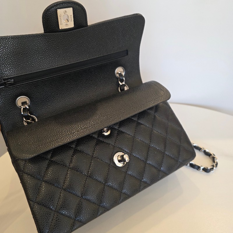 [經典款品況新超甜價出🥰]Chanel黑荔枝菱格銀釦CoCo23肩斜背包-9
