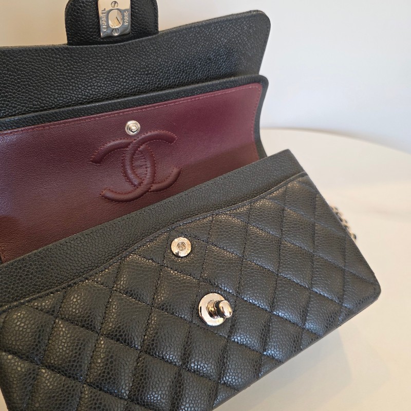 [經典款品況新超甜價出🥰]Chanel黑荔枝菱格銀釦CoCo23肩斜背包-12