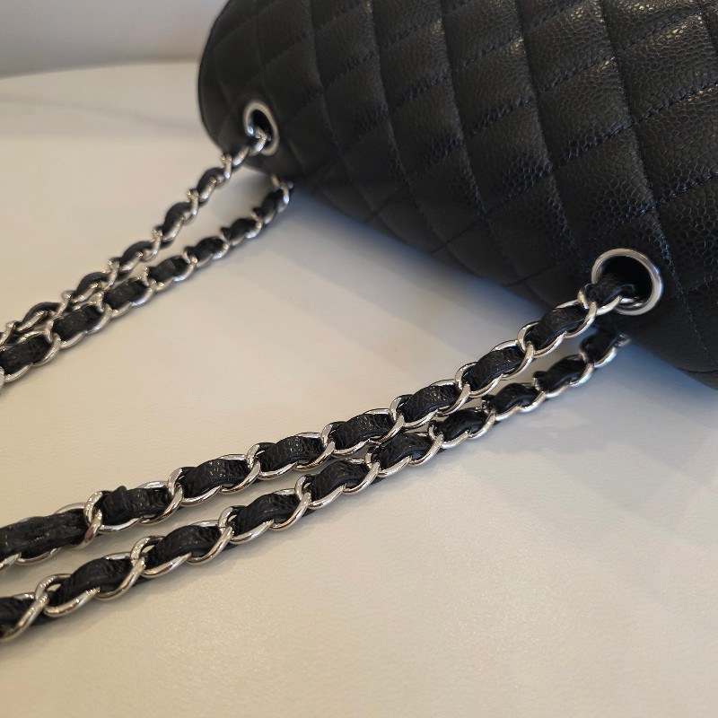 [經典款品況新超甜價出🥰]Chanel黑荔枝菱格銀釦CoCo23肩斜背包-17