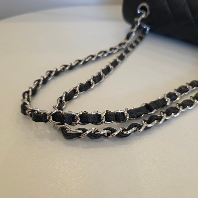 [經典款品況新超甜價出🥰]Chanel黑荔枝菱格銀釦CoCo23肩斜背包-18