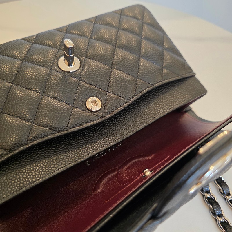 [經典款品況新超甜價出🥰]Chanel黑荔枝菱格銀釦CoCo23肩斜背包-21