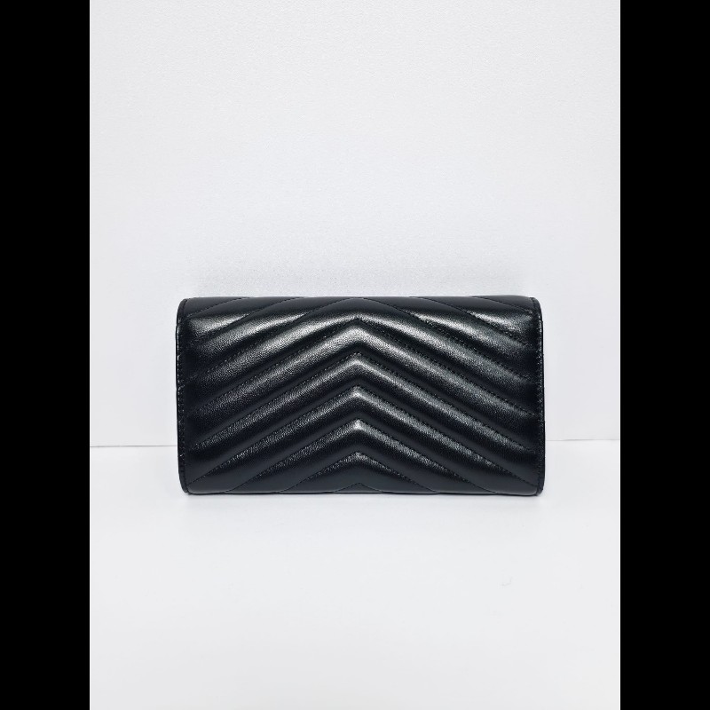YSL 黑色Cassandre Large Wallet(未使用品)-2