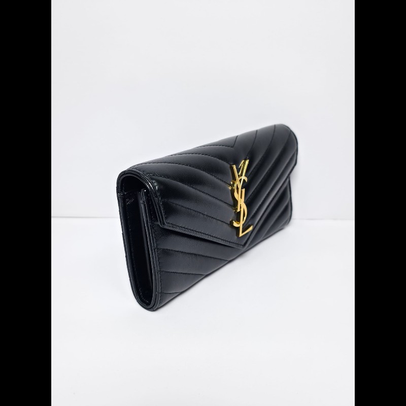 YSL 黑色Cassandre Large Wallet(未使用品)-3