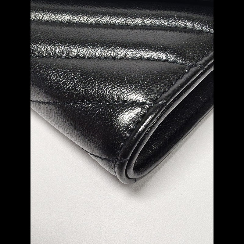 YSL 黑色Cassandre Large Wallet(未使用品)-7