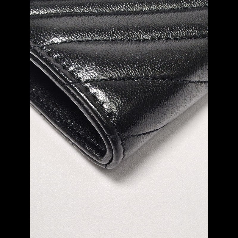 YSL 黑色Cassandre Large Wallet(未使用品)-9
