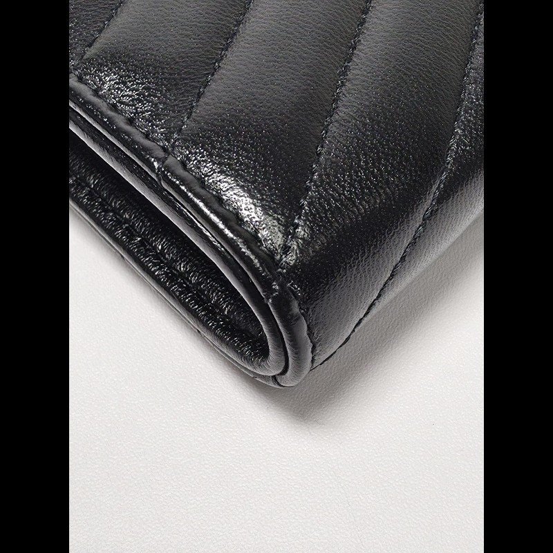 YSL 黑色Cassandre Large Wallet(未使用品)-10