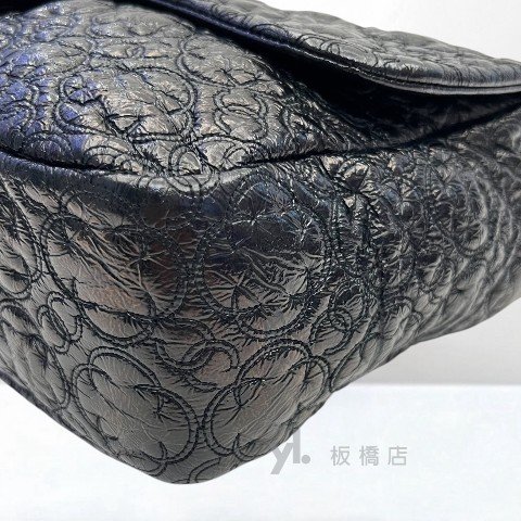 Y1997-Chanel 黑色漆亮皮山茶花下蓋銀釦coco-8