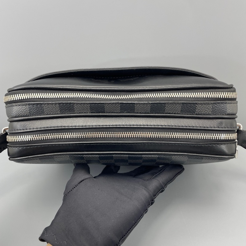 LV 郵差相機包黑棋盤格 尺寸約25*19*8cm-5