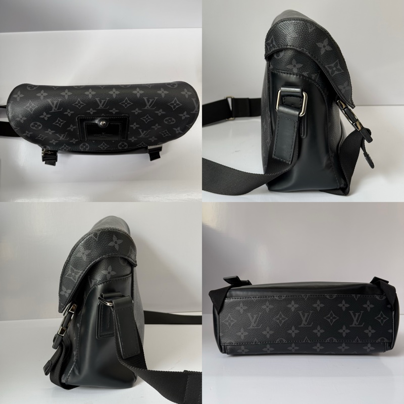 LOUIS VUITTON  路易威登 經典MONOGRAM ECLIPSE 緹花帆布斜背包 郵差包 MESSENGER PM VOYAGE M40511-2