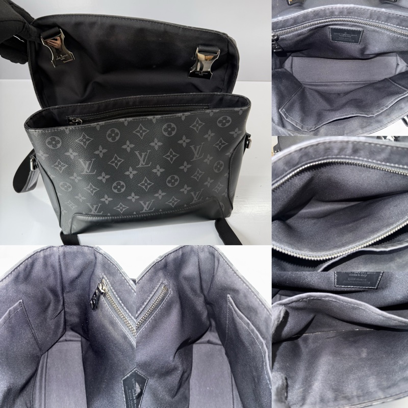 LOUIS VUITTON  路易威登 經典MONOGRAM ECLIPSE 緹花帆布斜背包 郵差包 MESSENGER PM VOYAGE M40511-4