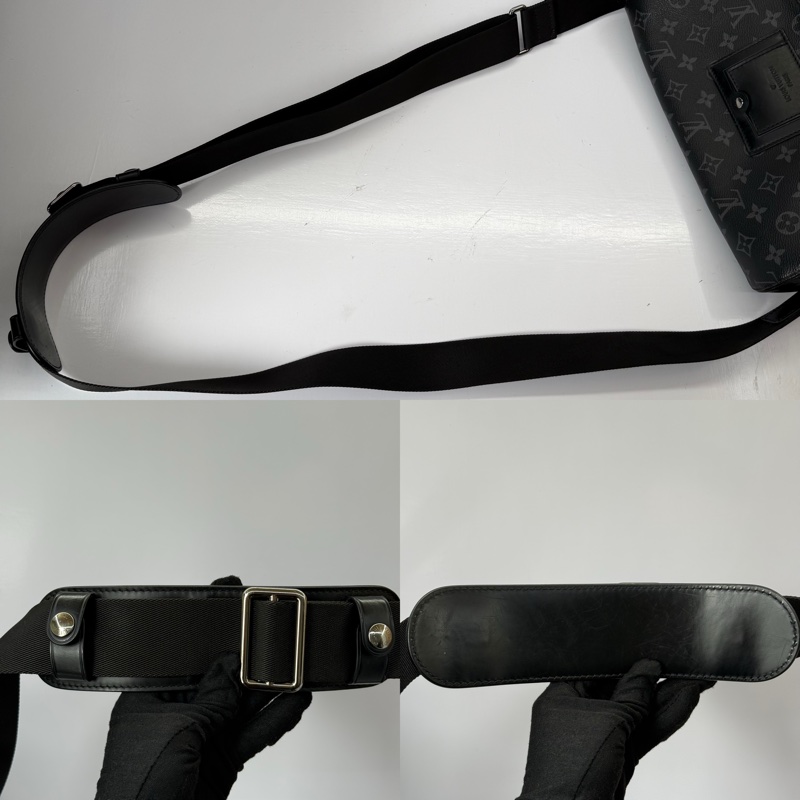 LOUIS VUITTON  路易威登 經典MONOGRAM ECLIPSE 緹花帆布斜背包 郵差包 MESSENGER PM VOYAGE M40511-5
