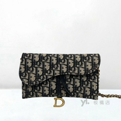 Y1998-Dior 藍緹花布復古金釦二合一Woc S5614CTZQM928