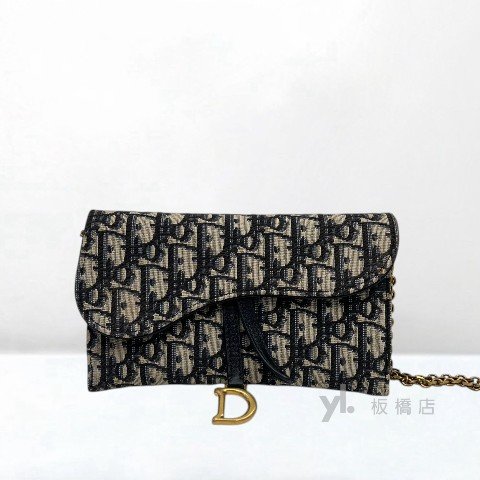 Y1998-Dior 藍緹花布復古金釦二合一Woc S5614CTZQM928-0