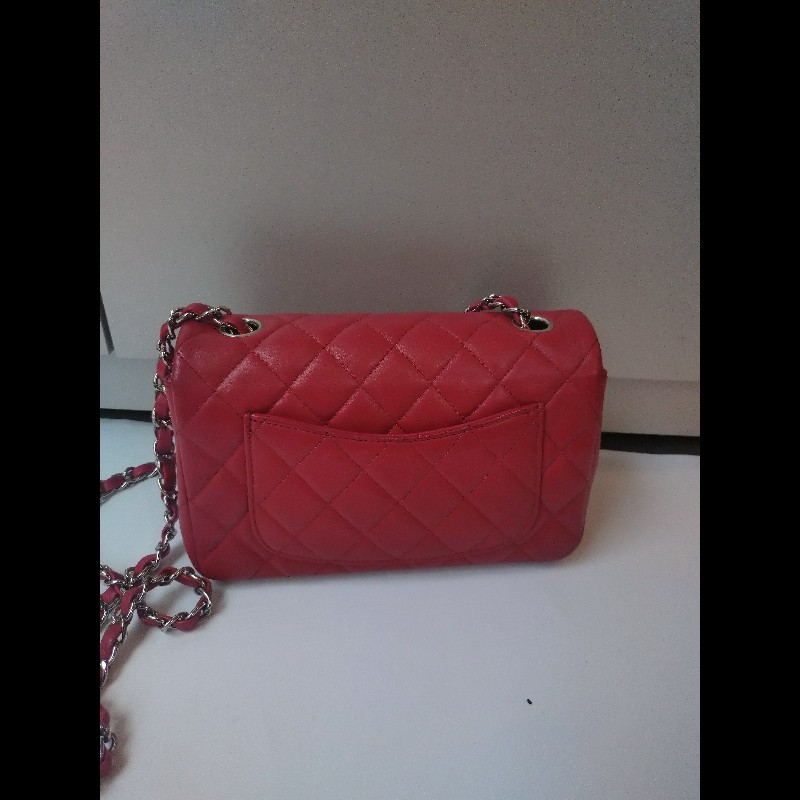 Chanel 銀鍊黃羊皮斜背口蓋包 CF 20-9