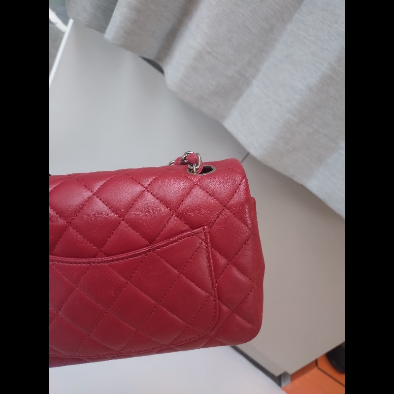 Chanel 銀鍊黃羊皮斜背口蓋包 CF 20-11