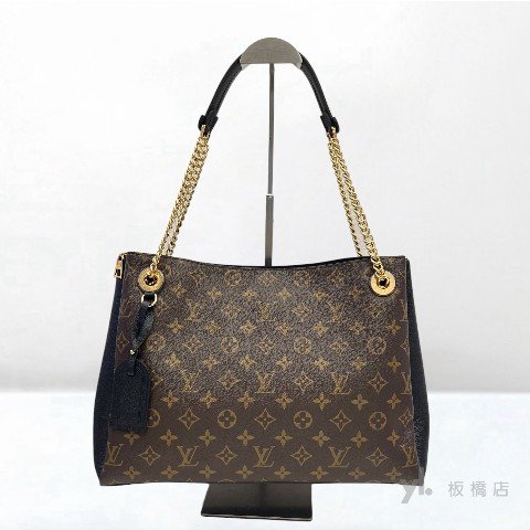 Y1999-LV SURENE MM原花拼黑牛皮肩背包M43772-0