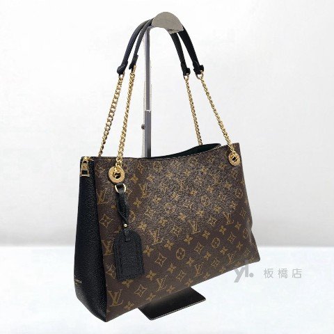 Y1999-LV SURENE MM原花拼黑牛皮肩背包M43772-1