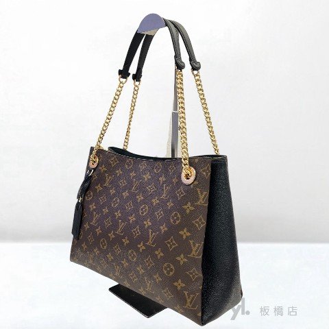 Y1999-LV SURENE MM原花拼黑牛皮肩背包M43772-2