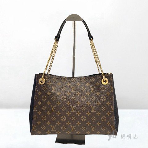 Y1999-LV SURENE MM原花拼黑牛皮肩背包M43772-3
