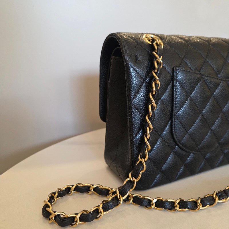 [現省10萬香奈兒經典黑金😍] Chanel 黑荔枝皮金釦CoCo25肩背口蓋包-2