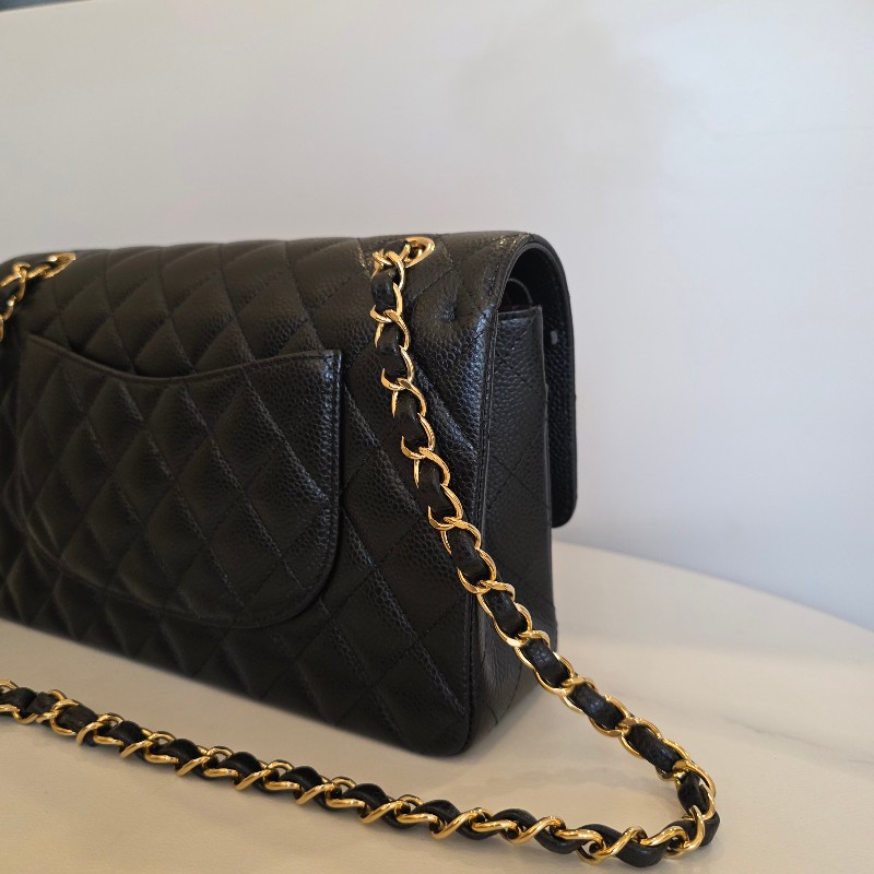 [現省10萬香奈兒經典黑金😍] Chanel 黑荔枝皮金釦CoCo25肩背口蓋包-3